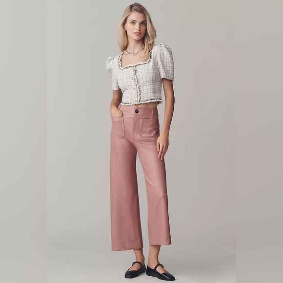 Anthropologie Pants - NWT Size 31 - The Colette Faux Leather Crop Wide-Leg Pants Maeve (NWT US$ 148)